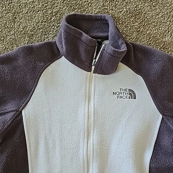 The North Face Fleece Zip Up Jacket Small White Purple - Picture 3 of 6